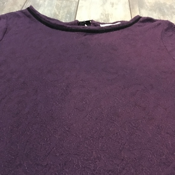 LOFT lace tie back purple top medium - Picture 4 of 6